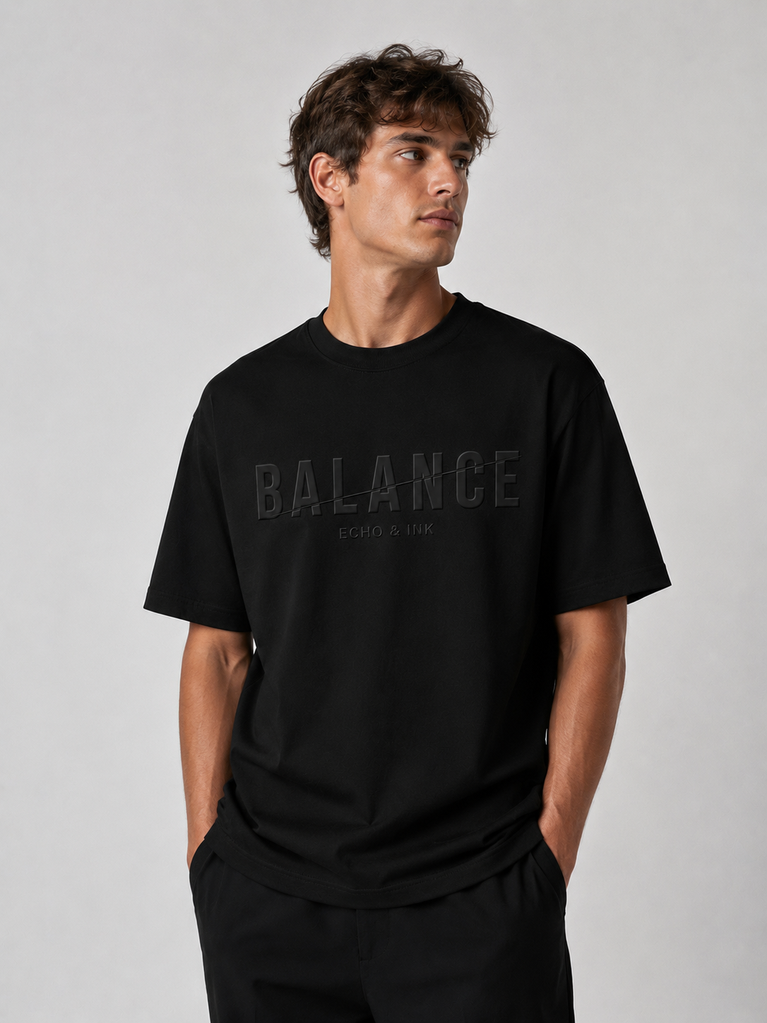 balance embossed tee
