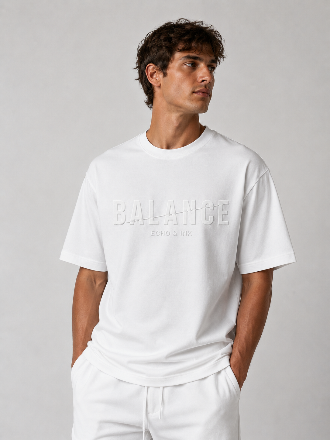 balance embossed tee